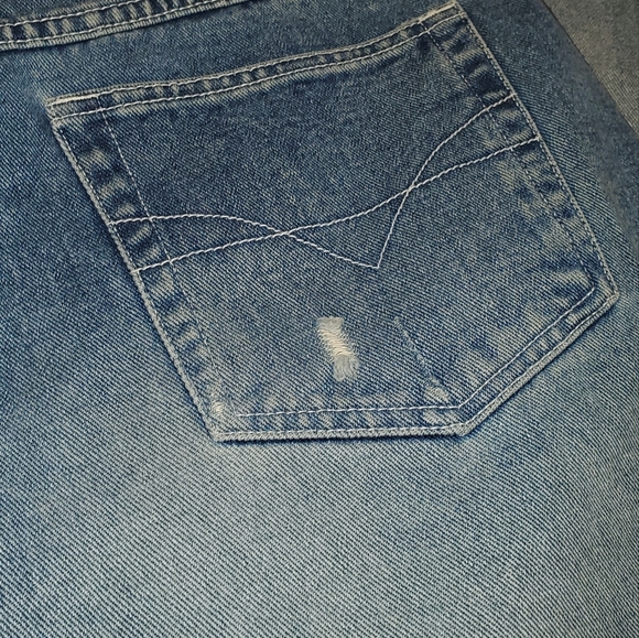 R.V.T. serve piping hot Vintage Y2K Patchwork Jeans, Women's Size 16 - Picture 4 of 7